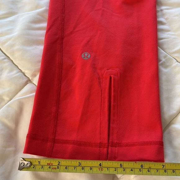 Lululemon Athletica Classic Orange high rise wide leg cropped yoga pants Size4-6 - Picture 11 of 15